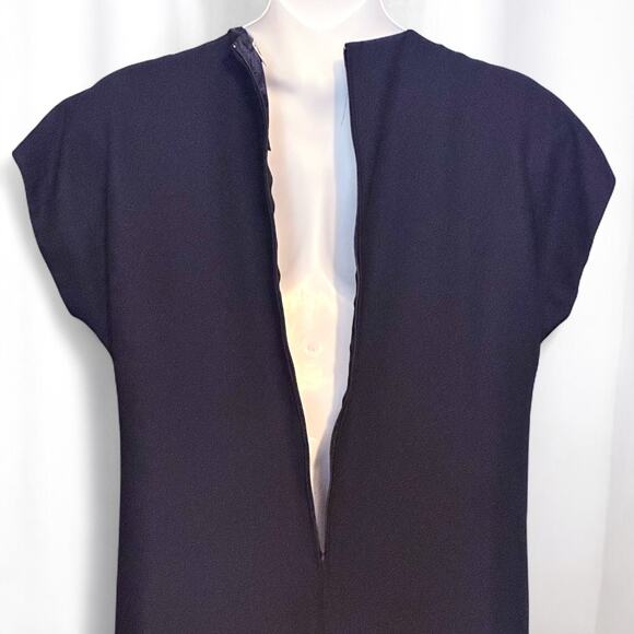 Vintage 80s Jo Hanna York Midi Dress & Jacket Set Sz 16 Blue Gold Metallic Glam - Picture 10 of 11